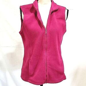 LL BEAN Fleece Polartec Zip Pocket Vest EUC